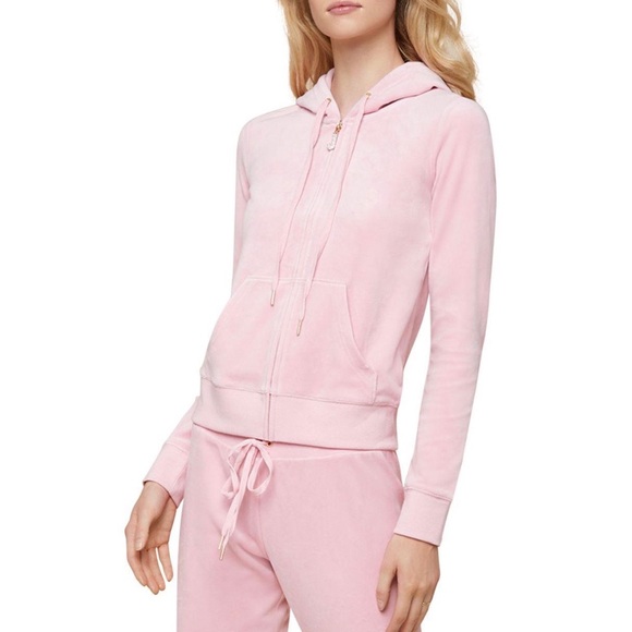 Y2K GARAGE Velour Pink Hoodie - Picture 1 of 10